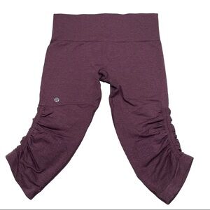 Lululemon In The Flow Crop High Waisted Ruched 15" Seamless Leggings size 8